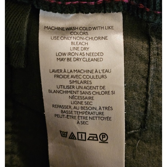 Maeve Anthropologie The Colette Pants Womens 31 Green Corduroy Wide Leg Crop - Picture 6 of 6